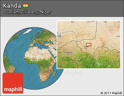 Satellite Location Map of Kanda