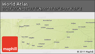 Physical Panoramic Map of the Area around 14° 15' 49" N, 30° 40' 29" E