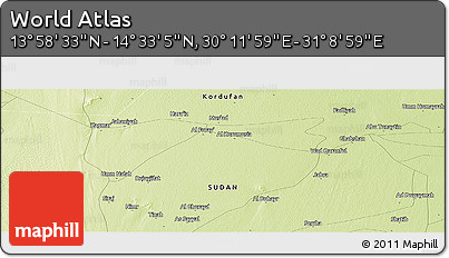 Physical Panoramic Map of the Area around 14° 15' 49" N, 30° 40' 29" E