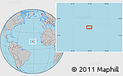 Gray Location Map of the area around 14° 15' 49" N, 32° 13' 30" W