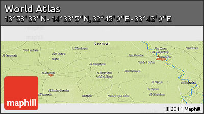 Physical Panoramic Map of the Area around 14° 15' 49" N, 33° 13' 30" E