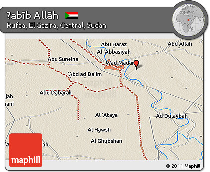 Shaded Relief Panoramic Map of Ḩabīb Allāh