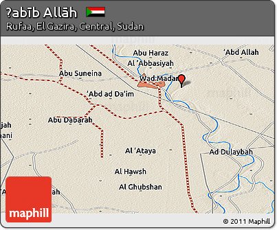 Shaded Relief Panoramic Map of Ḩabīb Allāh