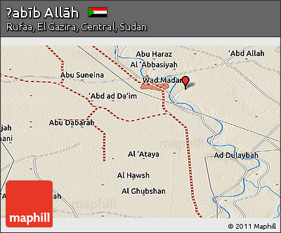 Shaded Relief Panoramic Map of Ḩabīb Allāh
