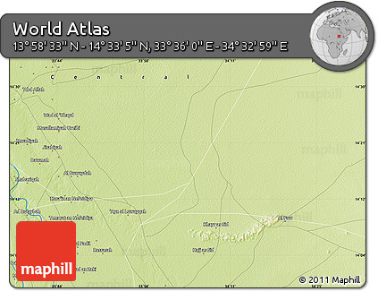 Physical Map of the Area around 14° 15' 49" N, 34° 4' 30" E