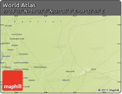 Physical Map of the Area around 14° 15' 49" N, 34° 4' 30" E