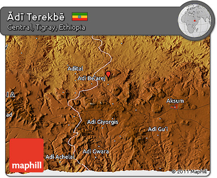 Physical 3D Map of Ādī Terekbē