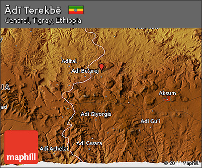 Physical 3D Map of Ādī Terekbē