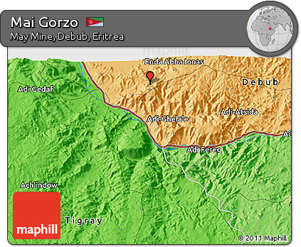 Political 3D Map of Mai Gorzo