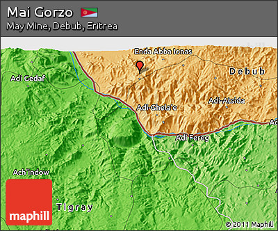 Political 3D Map of Mai Gorzo
