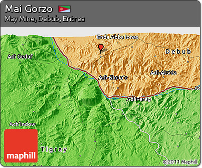 Political 3D Map of Mai Gorzo