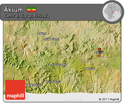 Satellite 3D Map of Āksum