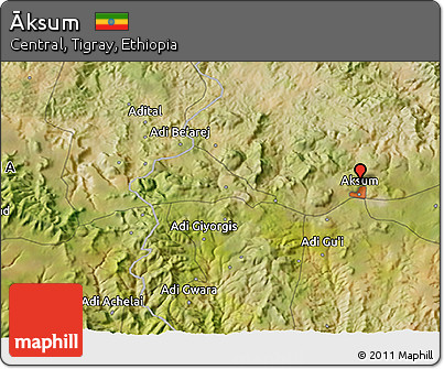Satellite 3D Map of Āksum