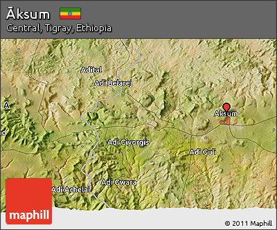Satellite 3D Map of Āksum
