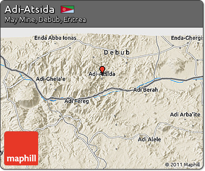 Shaded Relief 3D Map of Adi-Atsida