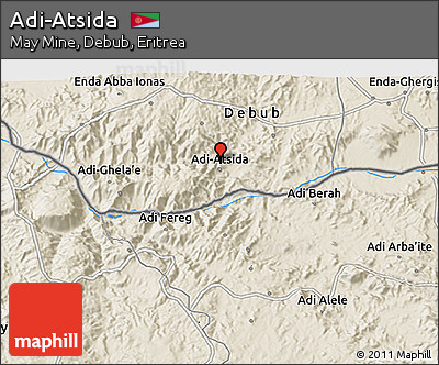 Shaded Relief 3D Map of Adi-Atsida