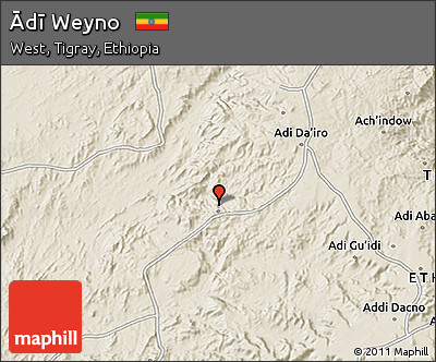 Shaded Relief 3D Map of Ādī Weyno