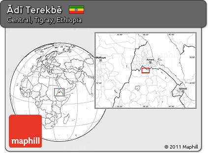 Blank Location Map of Ādī Terekbē