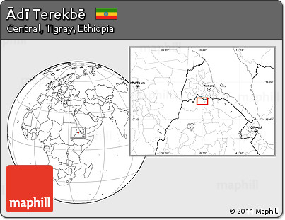 Blank Location Map of Ādī Terekbē
