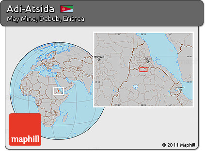 Gray Location Map of Adi-Atsida