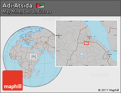 Gray Location Map of Adi-Atsida