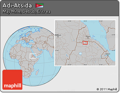 Gray Location Map of Adi-Atsida