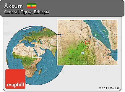 Satellite Location Map of Āksum