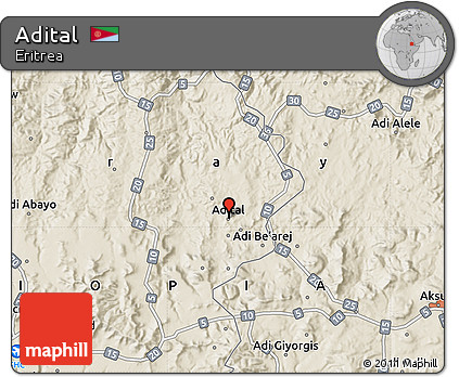 Shaded Relief Map of Adital