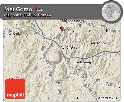 Shaded Relief Map of Mai Gorzo