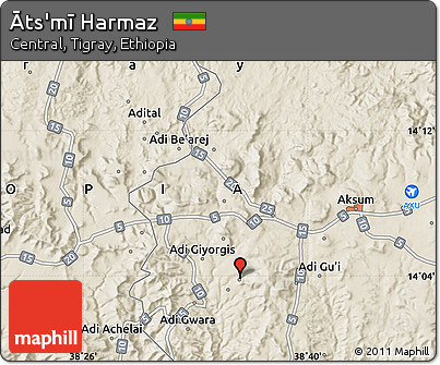 Shaded Relief Map of Āts'mī Harmaz
