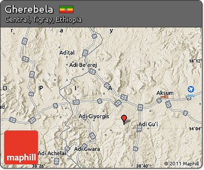 Shaded Relief Map of Gherebela