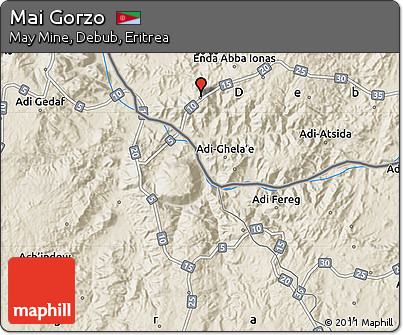 Shaded Relief Map of Mai Gorzo