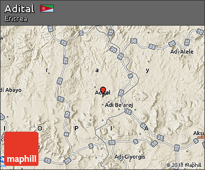 Shaded Relief Map of Adital