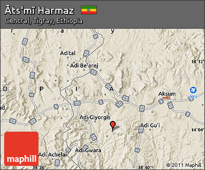 Shaded Relief Map of Āts'mī Harmaz