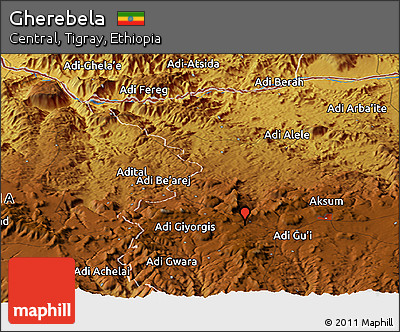 Physical Panoramic Map of Gherebela