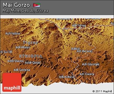 Physical Panoramic Map of Mai Gorzo