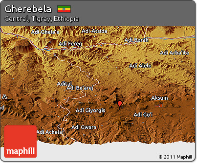 Physical Panoramic Map of Gherebela