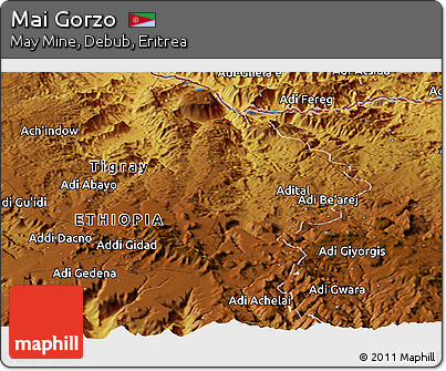 Physical Panoramic Map of Mai Gorzo