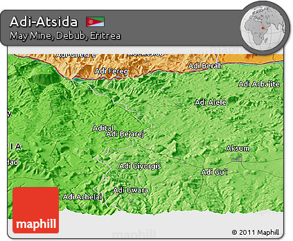 Political Panoramic Map of Adi-Atsida