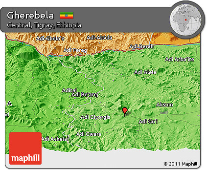 Political Panoramic Map of Gherebela