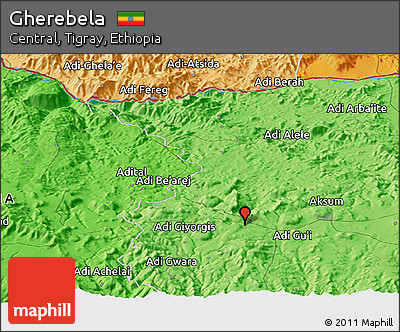 Political Panoramic Map of Gherebela