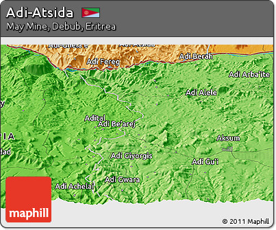 Political Panoramic Map of Adi-Atsida