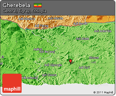 Political Panoramic Map of Gherebela