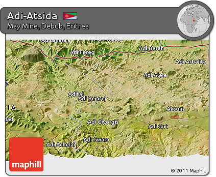 Satellite Panoramic Map of Adi-Atsida