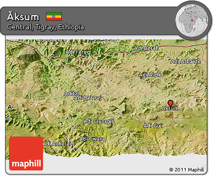 Satellite Panoramic Map of Āksum