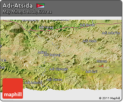 Satellite Panoramic Map of Adi-Atsida