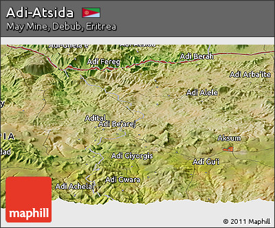 Satellite Panoramic Map of Adi-Atsida