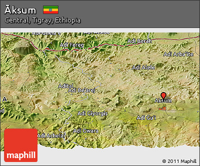 Satellite Panoramic Map of Āksum