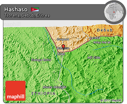 Political 3D Map of Hashaso