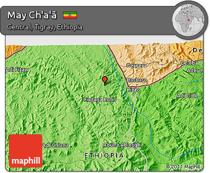 Political 3D Map of May Ch'a'ā